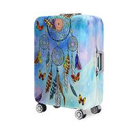 Highdi Colorful Feather Pattern Suitcase Cover, 18-32 Inch Travel Suitcase Covers, Washable Anti-Scratch Suitcase Covers Protectors, Luggage Covers for Suitcases Elastic (Blue,M)