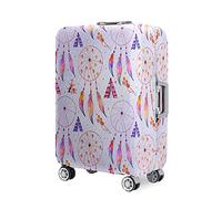 Highdi Colorful Feather Pattern Suitcase Cover, 18-32 Inch Travel Suitcase Covers, Washable Anti-Scratch Suitcase Covers Protectors, Luggage Covers for Suitcases Elastic (Light Purple,XL)