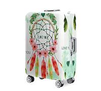 Highdi Colorful Feather Pattern Suitcase Cover, 18-32 Inch Travel Suitcase Covers, Washable Anti-Scratch Suitcase Covers Protectors, Luggage Covers for Suitcases Elastic (Green,L)