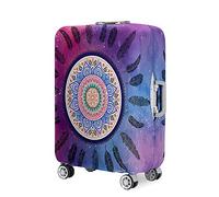 Highdi Colorful Feather Pattern Suitcase Cover, 18-32 Inch Travel Suitcase Covers, Washable Anti-Scratch Suitcase Covers Protectors, Luggage Covers for Suitcases Elastic (Starry Sky,L)