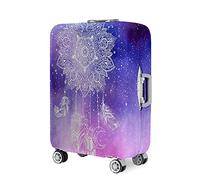 Highdi Colorful Feather Pattern Suitcase Cover, 18-32 Inch Travel Suitcase Covers, Washable Anti-Scratch Suitcase Covers Protectors, Luggage Covers for Suitcases Elastic (Purple,M)