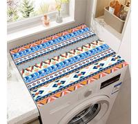 Highdi Colorful Retro Style Washer and Dryer Top Protector,Washer and Dryer Top Mat Absorbent Quick Dry Silicone Mat,Anti Slip Dust Proof Washing Machine Pad for Laundry Room (Blue,50x60cm)