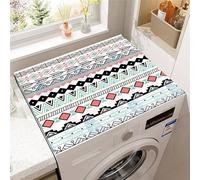 Highdi Colorful Retro Style Washer and Dryer Top Protector,Washer and Dryer Top Mat Absorbent Quick Dry Silicone Mat,Anti Slip Dust Proof Washing Machine Pad for Laundry Room (White,30x40cm)
