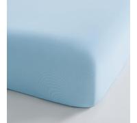 Highdi Cooling Fitted Sheets Deep Pocket 5-25cm Breathable Sheet Bedding Linens Washable Silky Touch Fade Resistant Easy Care for Single Double King Bed (701 Ice-blue,150x200cm)