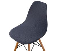 Highdi Corduroy Jacquard Scandinavian Dining Chair Covers, Nordic Style Armless Chair Slipcovers Shell Chairs Covers Removable Washable for Kitchen, Bedroom, Living Room (Dark gray,6 PCS)