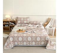 Highdi Coverless Duvet, Quilted Bedspreads, Embossed Style Lightweight Bedspread Coverlet for All Season, Summer Blankets, Soft Bed Throws, Washable Summer Patchwork Quilt (Brown,120x150cm)