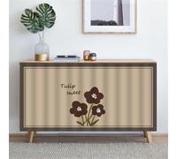 Highdi Cupboard Short Curtain Kitchen, Hide Away Small Curtains for Kitchen Cupboard Door - No Drilling Is Required with Velcro for Under Sink, Bookcase, Bathroom (Cute Flower 4,60 * 90cm)