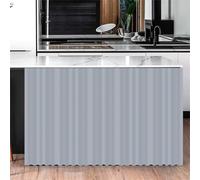 Highdi Cupboard Short Curtain Kitchen, Hide Away Small Curtains for Kitchen Cupboard Door - No Drilling Is Required with Hook and Loop for Under Sink, Bookcase, Bathroom (Silver Grey,60 * 90cm)