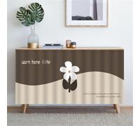 Highdi Cupboard Short Curtain Kitchen, Hide Away Small Curtains for Kitchen Cupboard Door - No Drilling Is Required with Velcro for Under Sink, Bookcase, Bathroom (Cute Flower 8,60 * 90cm)