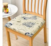 Highdi Dining Chair Covers Set of 1/2/4/6, Stretch Spandex Seat Cushion Slipcovers, Removable Washable Seat Protector for Dining Room, Living Room, Office, Hotel (2 pcs, Butterfly Specimen)