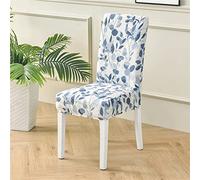 Highdi Dining Chair Covers Set of 1,2,4 or 6, High Back Stretch Dining Room Chair Cover Removable Washable Chair Protector Slipcover for Hotel Banquet Party (Blue autumn,Pack of 4)