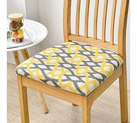 Highdi Dining Chair Seat Covers set of 1/2/4/6, Stretch Spandex Seat Cushion Slipcovers, Removable Washable Seat Protector Cover for Dining Room Living Room Office Hotel (Golden age,4 pcs)