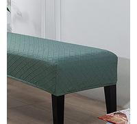 Highdi Dining Room Bench Covers, Jacquard Upholstered Bench Slipcover Soft Stretch Spandex Rectangle Full Coverage Removable Washable Bench Seat Protector Footstool Cover (Green)
