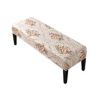 Highdi Dining Room Bench Covers Soft Stretch Spandex Upholstered Bench Slipcover Flowers Leaf Pattern Rectangle Full Coverage Removable Washable Bench Seat Protector (Rose Flower)