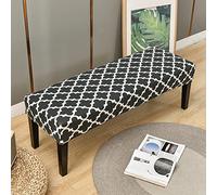 Highdi Dining Room Bench Covers Soft Stretch Spandex Upholstered Bench Slipcover Geometry Footstool Cover Rectangle Full Coverage Removable Washable Bench Seat Protector (grey lantern,1pc)