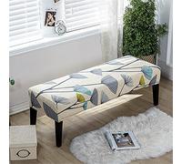 Highdi Dining Room Bench Covers Soft Stretch Spandex Upholstered Bench Slipcover Printed Footstool Cover Rectangle Full Coverage Removable Washable Bench Seat Protector (dandelion,2pcs)