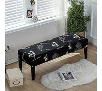 Highdi Dining Room Bench Covers Soft Stretch Spandex Upholstered Bench Slipcover Printed Footstool Cover Rectangle Full Coverage Removable Washable Bench Seat Protector (garden,2pcs)
