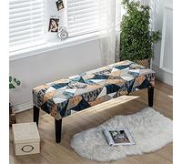 Highdi Dining Room Bench Covers Soft Stretch Spandex Upholstered Bench Slipcover Printed Footstool Cover Rectangle Full Coverage Removable Washable Bench Seat Protector (puzzle,1pc)