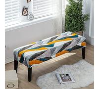 Highdi Dining Room Bench Covers Soft Stretch Spandex Upholstered Bench Slipcover Printed Footstool Cover Rectangle Full Coverage Removable Washable Bench Seat Protector (classic style,1pc)