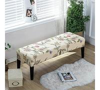 Highdi Dining Room Bench Covers Soft Stretch Spandex Upholstered Bench Slipcover Printed Footstool Cover Rectangle Full Coverage Removable Washable Bench Seat Protector (exotic flower,1pc)