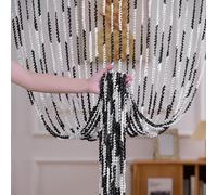 Highdi Door Curtains to Stop Flies Beaded, Door Beads Curtains for Doorways Fly Screens String Room Divider for Home Decor and Windows (1 * 2M,TW13-Black White)