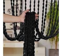 Highdi Door Curtains to Stop Flies Beaded, Door Beads Curtains for Doorways Fly Screens String Room Divider for Home Decor and Windows (Black,1 * 2M)