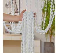 Highdi Door Curtains to Stop Flies Beaded, Door Beads Curtains for Doorways Fly Screens String Room Divider for Home Decor and Windows (White,1 * 2M)