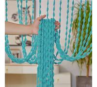 Highdi Door Curtains to Stop Flies Beaded, Door Beads Curtains for Doorways Fly Screens String Room Divider for Home Decor and Windows (Green blue,1 * 2M)