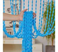 Highdi Door Curtains to Stop Flies Beaded, Door Beads Curtains for Doorways Fly Screens String Room Divider for Home Decor and Windows (Blue,1 * 2M)