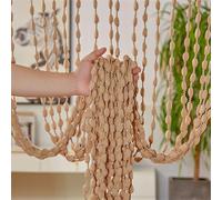 Highdi Door Curtains to Stop Flies Beaded, Door Beads Curtains for Doorways Fly Screens String Room Divider for Home Decor and Windows (Khaki,1 * 2M)