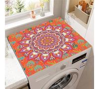 Highdi European Retro Style Washer and Dryer Top Protector,Washer and Dryer Top Mat Absorbent Quick Dry Silicone Mat,Anti Slip Dust Proof Washing Machine Pad for Laundry Room (Orange Purple,40x50cm)