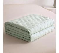 Highdi Fashion Solid Color Bed Throws Quilted Bedspreads,Lightweight Patchwork Quilt Comforter Single Double,Cotton Throw Summer Quilt,Quilted Blanket for All Seasons (Light Green,180x200cm)