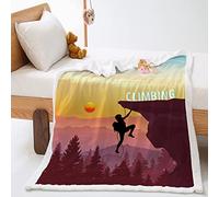 Highdi Fleece Throw Blanket Harvest 3d Sports Print Soft Double Layer Plush Blanket Bedding for Sofa Bed Couch, 100% Microfiber Winter Warm Single Double King Blankets (90x120cm,Rock Climbing)