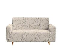 Highdi Floral Sofa Cover 1/2/3/4 Seater, Sofa Slipcover Stretch Washable Furniture Protector Non Slip Sofa Covers for Loveseat Couch Sofa (beige branches,4 Seater)