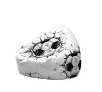 Highdi Football Bean Bag Chair, Gaming Beanbag Chair Cover for Indoor Outdoor Bedroom Without Filling Highback Comfortable Lazy Sofa Soft Toy Storage Bean Bag Seat (80x90cm,White)