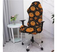 Highdi Gaming Chair Covers Stretch, Stretchable Gaming Chair Seat Covers with Arm Covers Elastic Computer Chair Slipcovers Protector-3D Printing (Pumpkin)