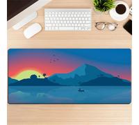 Highdi Gaming Mouse Pad PC Office 3D Pattern Keyboard Mat Extended Large Desk Mat Computer Mouse Mat, Mousepad Non-Slip Stitched Edge for Home Office Work (sunrise,300 * 800 * 2MM)