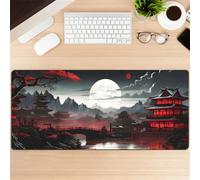 Highdi Gaming Mouse Pad PC Office 3D Pattern Keyboard Mat Extended Large Desk Mat Computer Mouse Mat, Mousepad Non-Slip Stitched Edge for Home Office Work (300 * 800 * 3MM,Moonlight)
