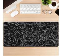 Highdi Gaming Mouse Pad PC Office 3D Pattern Keyboard Mat Extended Large Desk Mat Computer Mouse Mat, Mousepad Non-Slip Stitched Edge for Home Office Work (black curve,300 * 800 * 3MM)