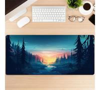 Highdi Gaming Mouse Pad PC Office 3D Pattern Keyboard Mat Extended Large Desk Mat Computer Mouse Mat, Mousepad Non-Slip Stitched Edge for Home Office Work (400 * 900 * 2MM,river)