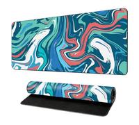 Highdi Gaming Mouse Pad PC Office 3D Print Keyboard Mat Extended Large Desk Mat Computer Mouse Mat, Mousepad Non-Slip Stitched Edge for Home Office Work (300 * 700 * 3mm,tie dye 3)