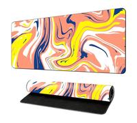 Highdi Gaming Mouse Pad PC Office 3D Print Keyboard Mat Extended Large Desk Mat Computer Mouse Mat, Mousepad Non-Slip Stitched Edge for Home Office Work (300 * 700 * 4mm,tie dye 9)