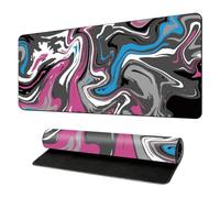 Highdi Gaming Mouse Pad PC Office 3D Print Keyboard Mat Extended Large Desk Mat Computer Mouse Mat, Mousepad Non-Slip Stitched Edge for Home Office Work (300 * 700 * 2mm,tie dye 2)