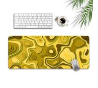 Highdi Gaming Mouse Pad PC Office Abstract Pattern Keyboard Mat Extended Large Desk Mat Computer Mouse Mat, Mousepad Non-Slip Stitched Edge for Home Office Work (yellow,300 * 600 * 3mm)