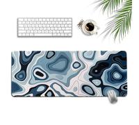 Highdi Gaming Mouse Pad PC Office Abstract Pattern Keyboard Mat Extended Large Desk Mat Computer Mouse Mat, Mousepad Non-Slip Stitched Edge for Home Office Work (300 * 600 * 3mm,blue gray)