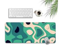 Highdi Gaming Mouse Pad PC Office Abstract Pattern Keyboard Mat Extended Large Desk Mat Computer Mouse Mat, Mousepad Non-Slip Stitched Edge for Home Office Work (300 * 600 * 3mm,green abstract)