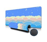 Highdi Gaming Mouse Pad PC Office Cloud Pattern Keyboard Mat Extended Large Desk Mat Computer Mouse Mat, Mousepad Non-Slip Stitched Edge for Home Office Work (color 4,400 * 900 * 3mm)