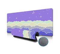 Highdi Gaming Mouse Pad PC Office Cloud Pattern Keyboard Mat Extended Large Desk Mat Computer Mouse Mat, Mousepad Non-Slip Stitched Edge for Home Office Work (color 2,600 * 1200 * 3mm)