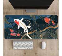 Highdi Gaming Mouse Pad PC Office Fashion Pattern Keyboard Mat Extended Large Desk Mat Computer Mouse Mat, Mousepad Non-Slip Stitched Edge for Home Office Work (400 * 800 * 3mm,carp)