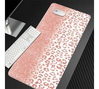 Highdi Gaming Mouse Pad PC Office Leopard Print Keyboard Mat Extended Large Desk Mat Computer Mouse Mat, Mousepad Non-Slip Stitched Edge for Home Office Work (400 * 900 * 3mm,brown)